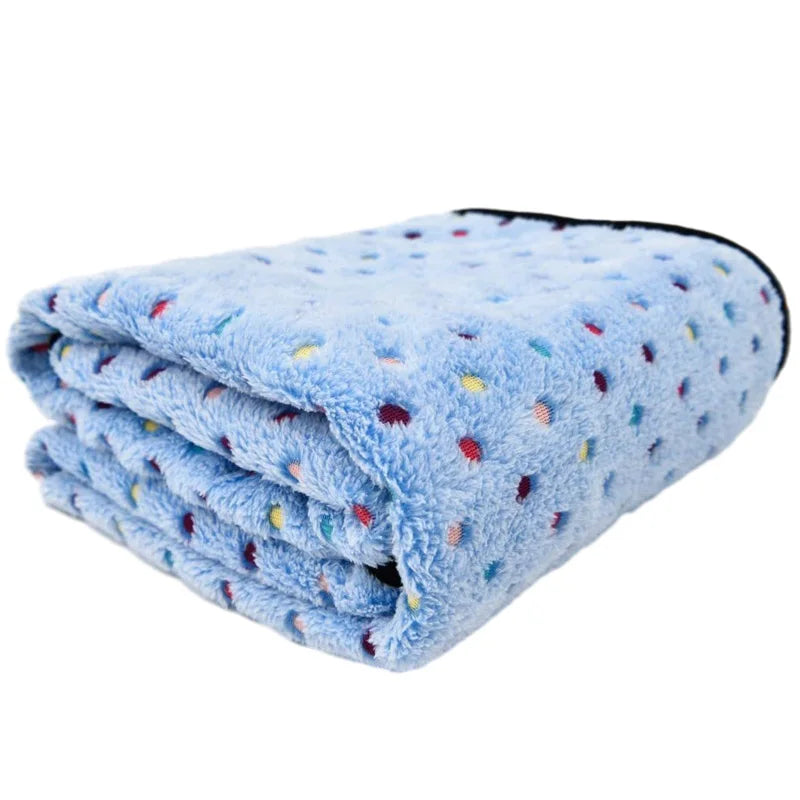 Cozy Dot Pattern Coral Fleece Pet Blanket for Cats and Dogs-My Little Pet