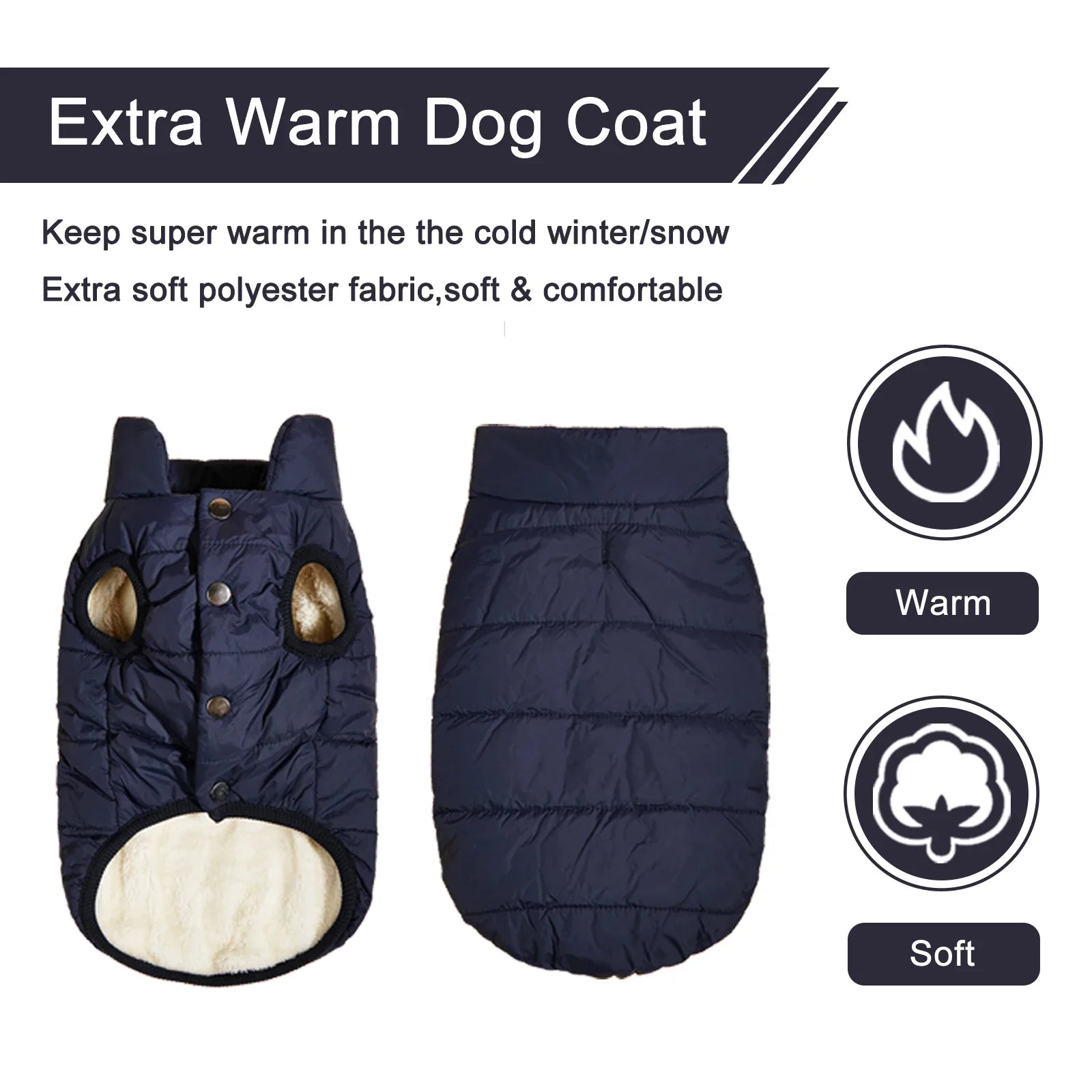 Winter Warmth Dog Jacket - Fleece-Lined for Comfort-My Little Pet