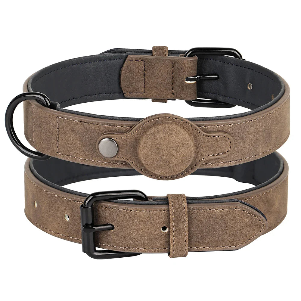 High-Quality GPS Tracker Leather Dog Collar-My Little Pet