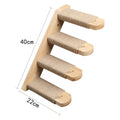 Wall-Mounted Wooden Cat Climbing Shelves - Four-Step Stair with Hammock-My Little Pet