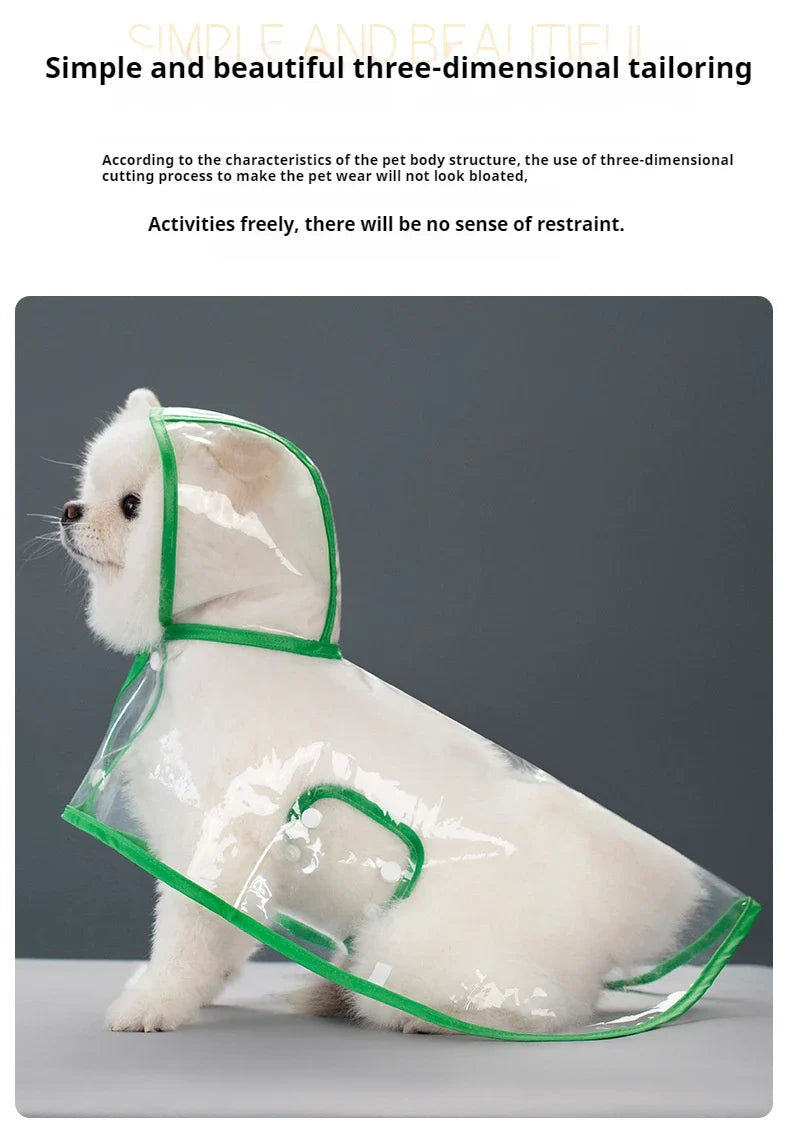 Transparent Raincoat for Dogs - Durable, Windproof, and Waterproof-My Little Pet