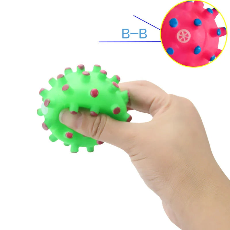 Interactive Squeaky Rubber Ball for Small Dogs-My Little Pet