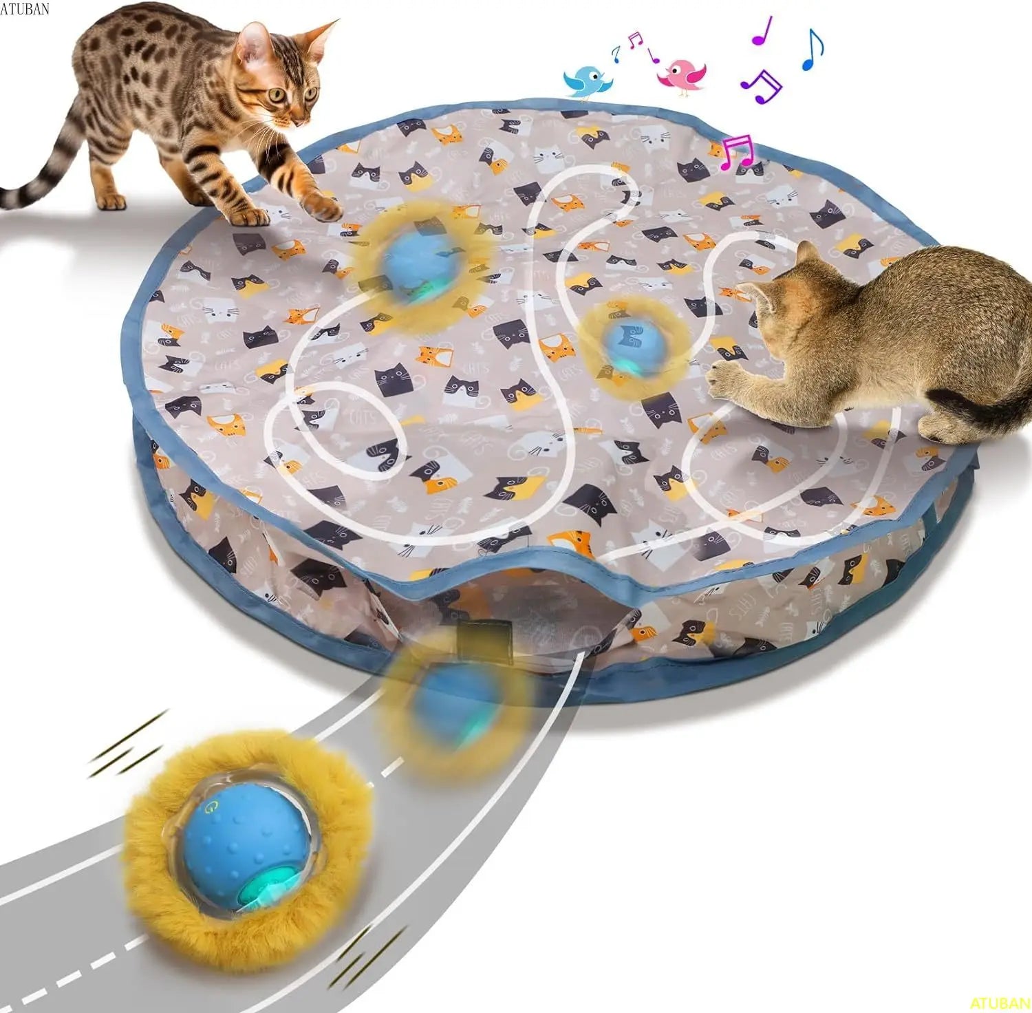 Interactive Electric Cat Toy with Motion Activation and Chirping Features-My Little Pet