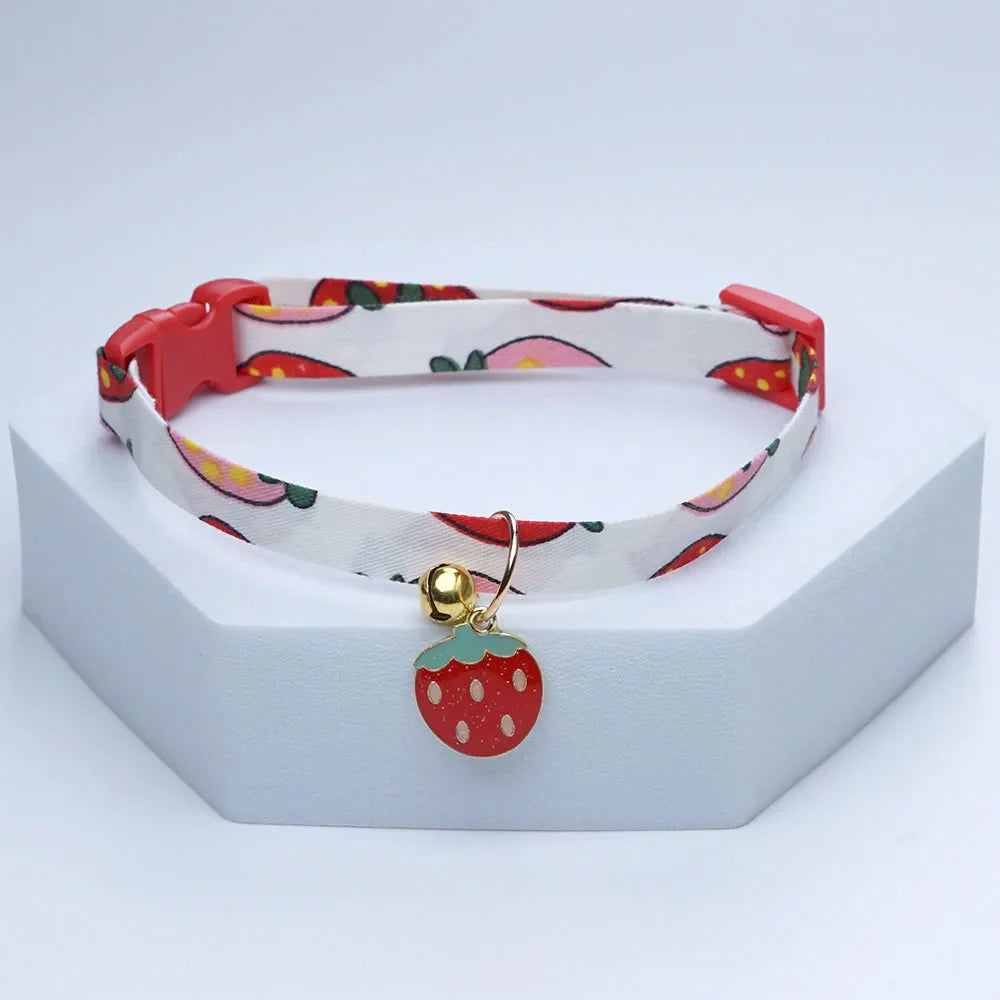 Cute Kawaii Cat and Small Dog Collar with Bell and Flower Design, Adjustable-My Little Pet