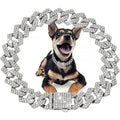 Luxury Bling Dog and Cat Collar - 15MM Cuban Chain with Zirconia Diamonds-My Little Pet