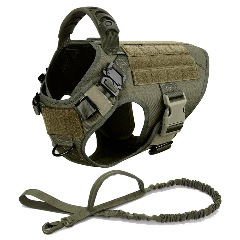 Tactical Dog Harness and Leash Set for All Dog Sizes-My Little Pet