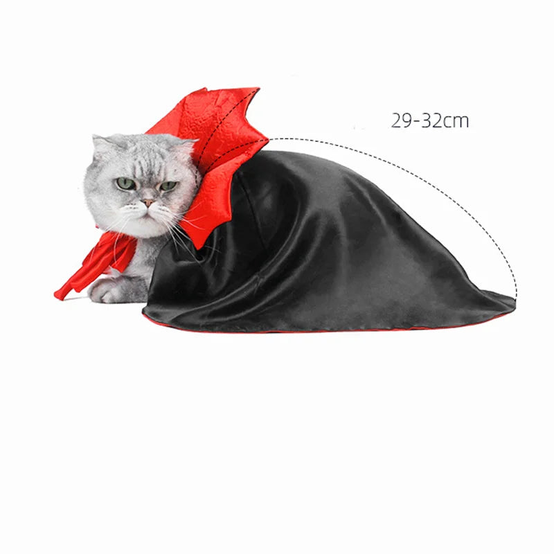 Halloween Pet Vampire Cloak Costume - Cosplay Dress for Cats & Small Dogs-My Little Pet