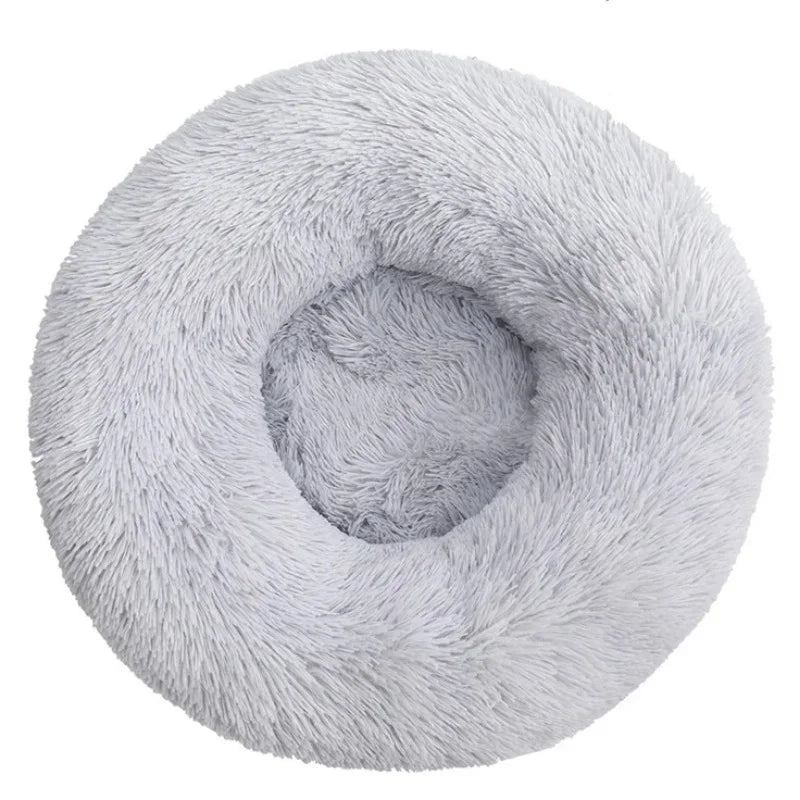 Round Plush Pet Bed – Cozy and Warm for Cats and Dogs-My Little Pet