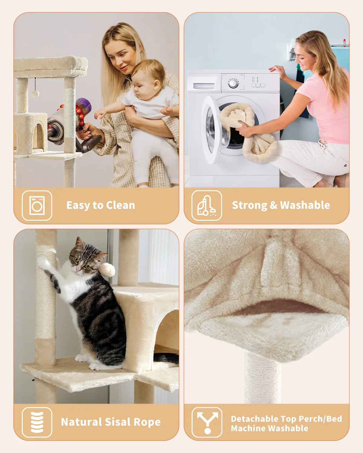 Multi-Level Cat Tree with Condo and Scratching Posts-My Little Pet