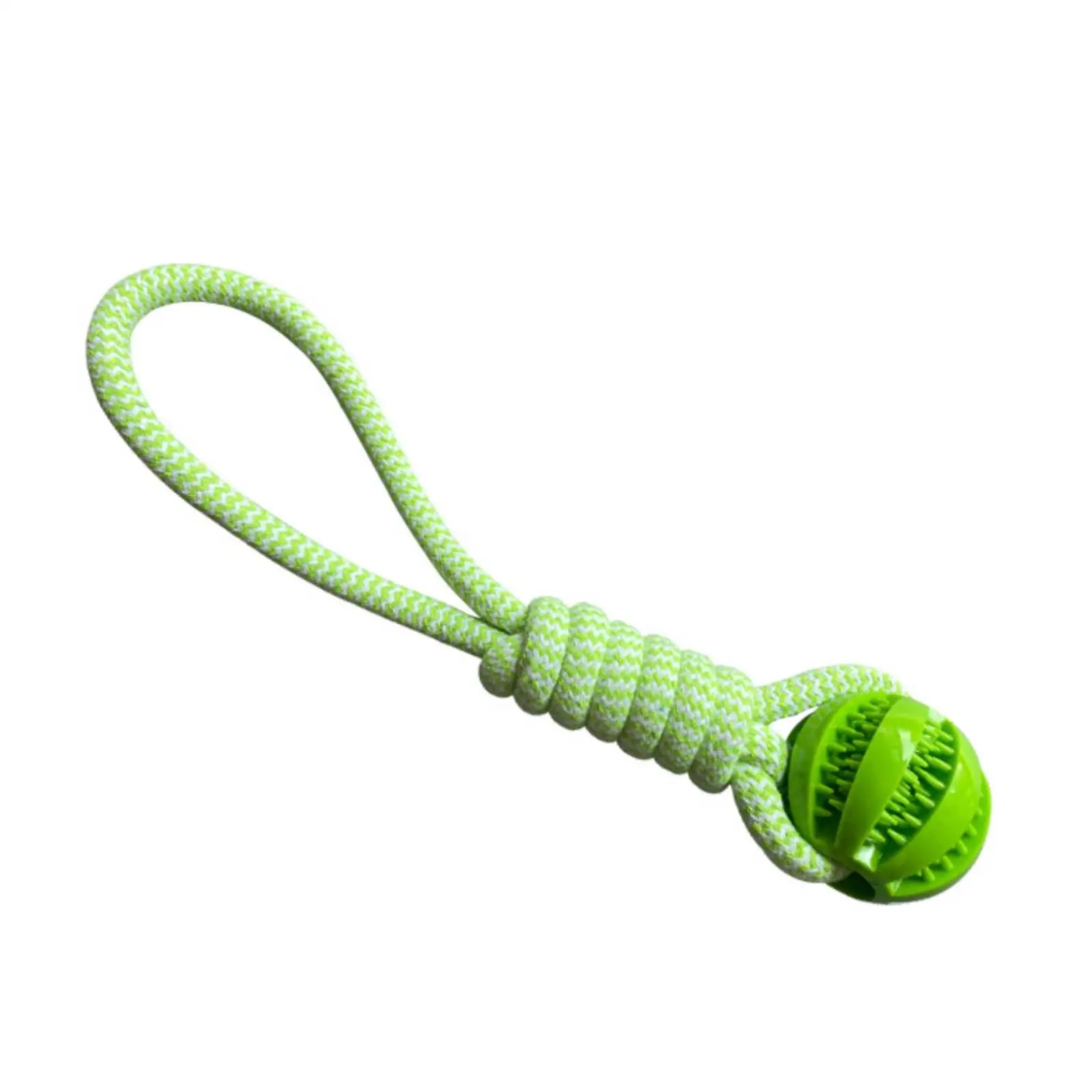 Interactive Dog Toy Ball with Rope – Chew Toy for Teeth Cleaning and Treat Dispensing-My Little Pet