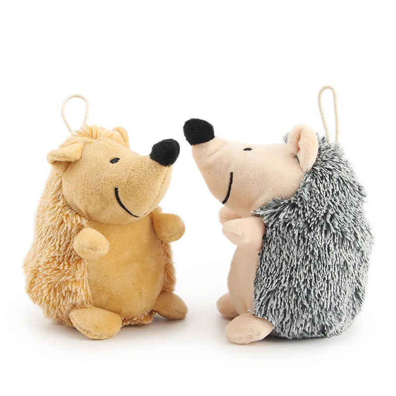 Interactive Hedgehog Plush Dog Toy with Squeaker-My Little Pet