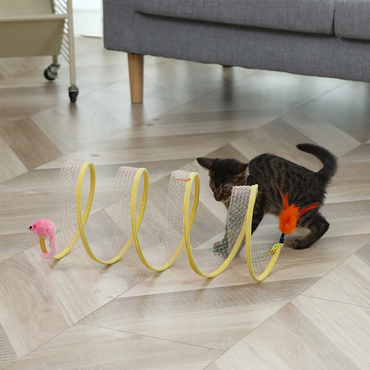 Interactive Cat Tunnel with Toys - Collapsible Play Tube for Kittens-My Little Pet