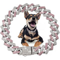 Luxury Bling Dog and Cat Collar - 15MM Cuban Chain with Zirconia Diamonds-My Little Pet