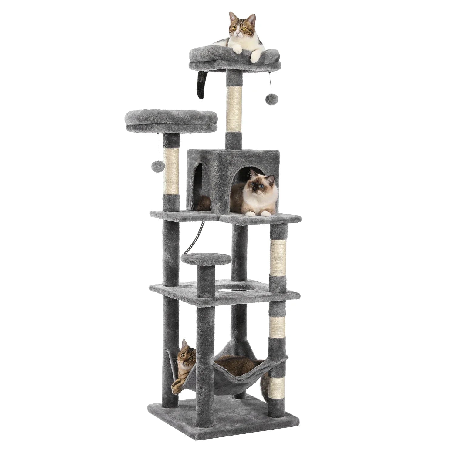 Multi-Level Cat Tree with Scratching Posts and Condos-My Little Pet