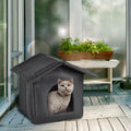 Waterproof Foldable Outdoor Cat House with Warm Pet Bed-My Little Pet