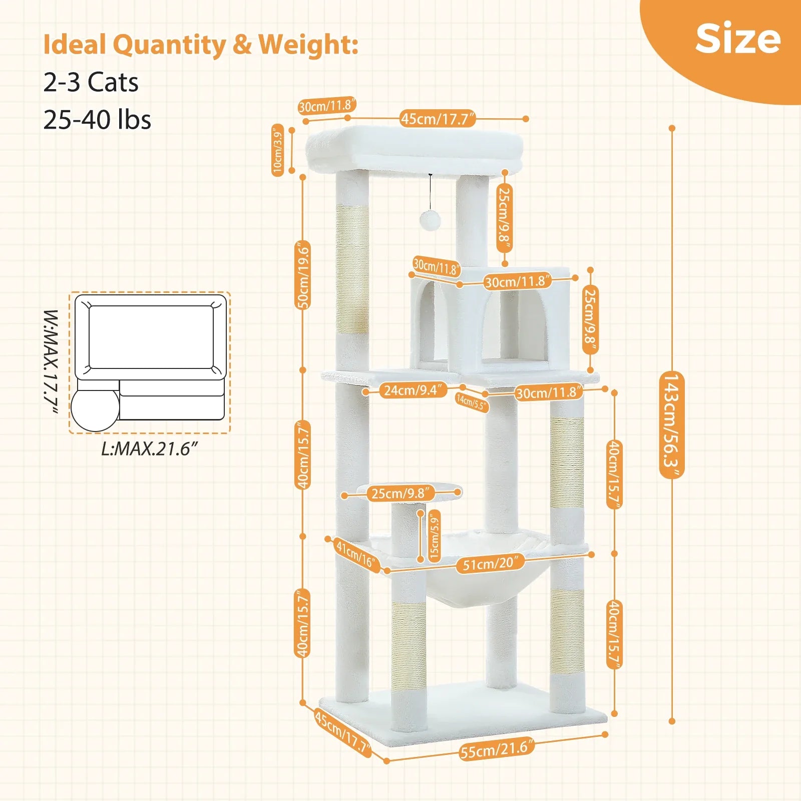 Multi-Level Cat Tree with Condo and Scratching Posts-My Little Pet