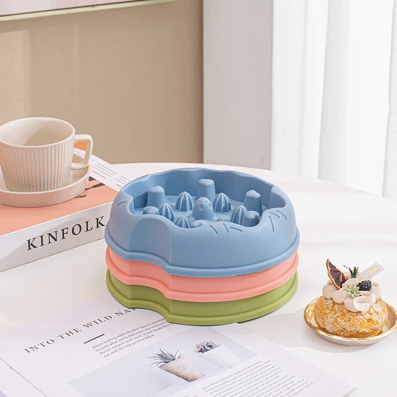 Slow Feeder Cat Bowl - Anti-Gulping, Non-Slip Design-My Little Pet