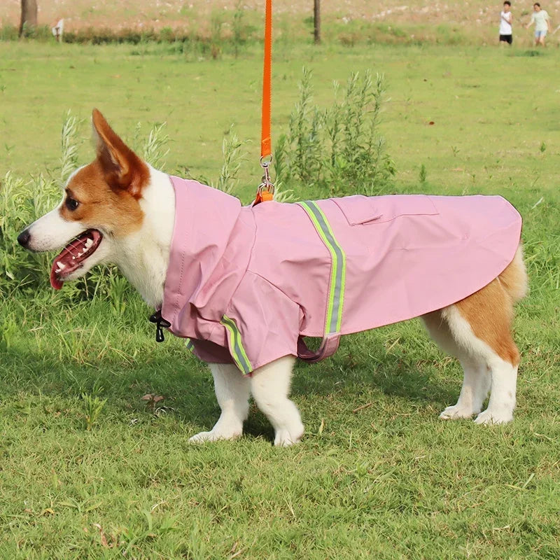 Waterproof Reflective Raincoat for Large Dogs-My Little Pet