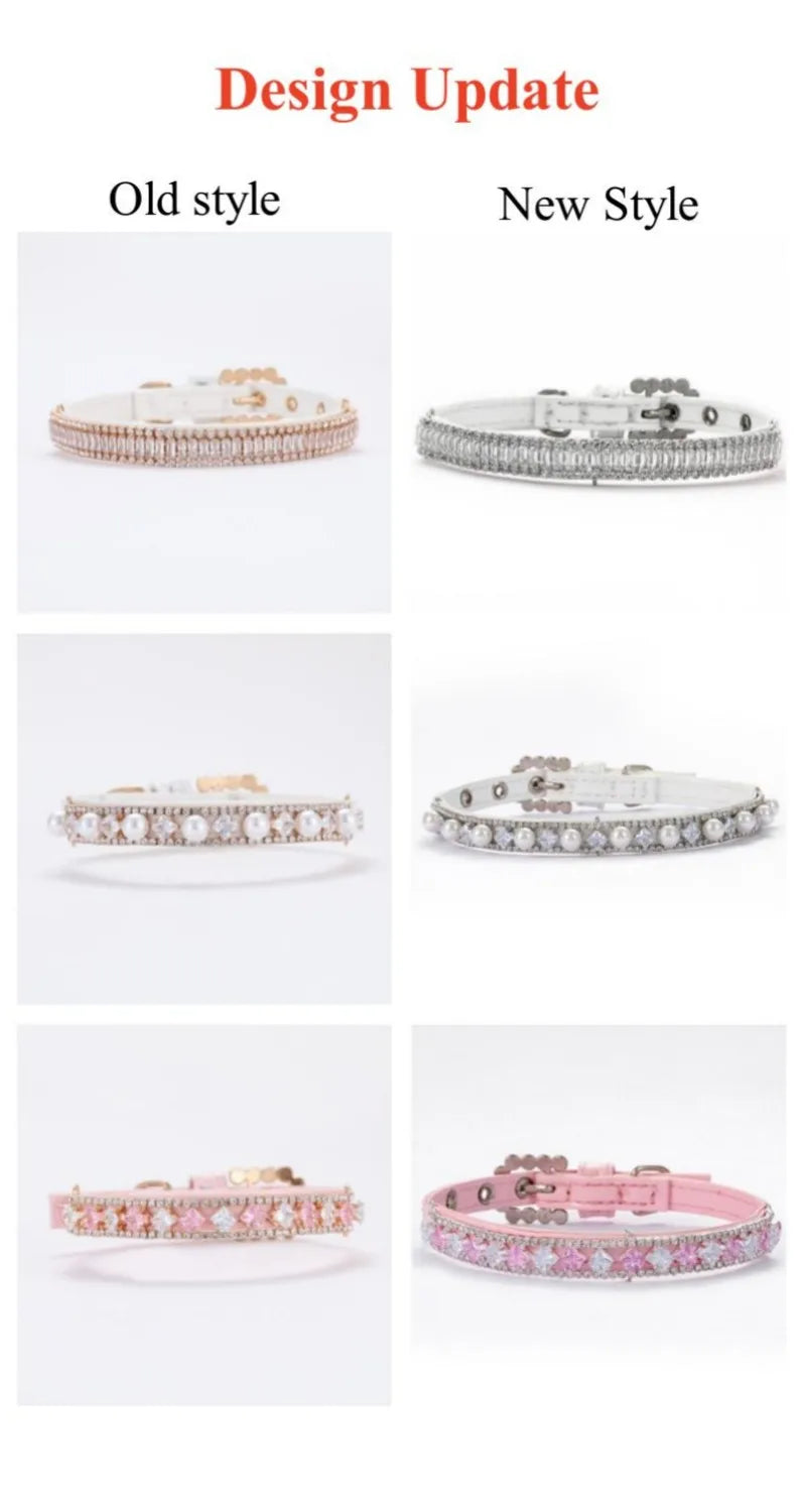 Elegant Pearl and Rhinestone Pet Collar-My Little Pet