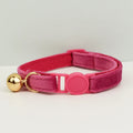 Velvet Cat Collar with Adjustable Safety and Bell-My Little Pet