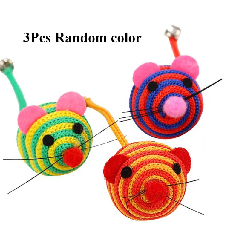 Interactive Nylon Rope Ball Toy with Bell for Cats-My Little Pet