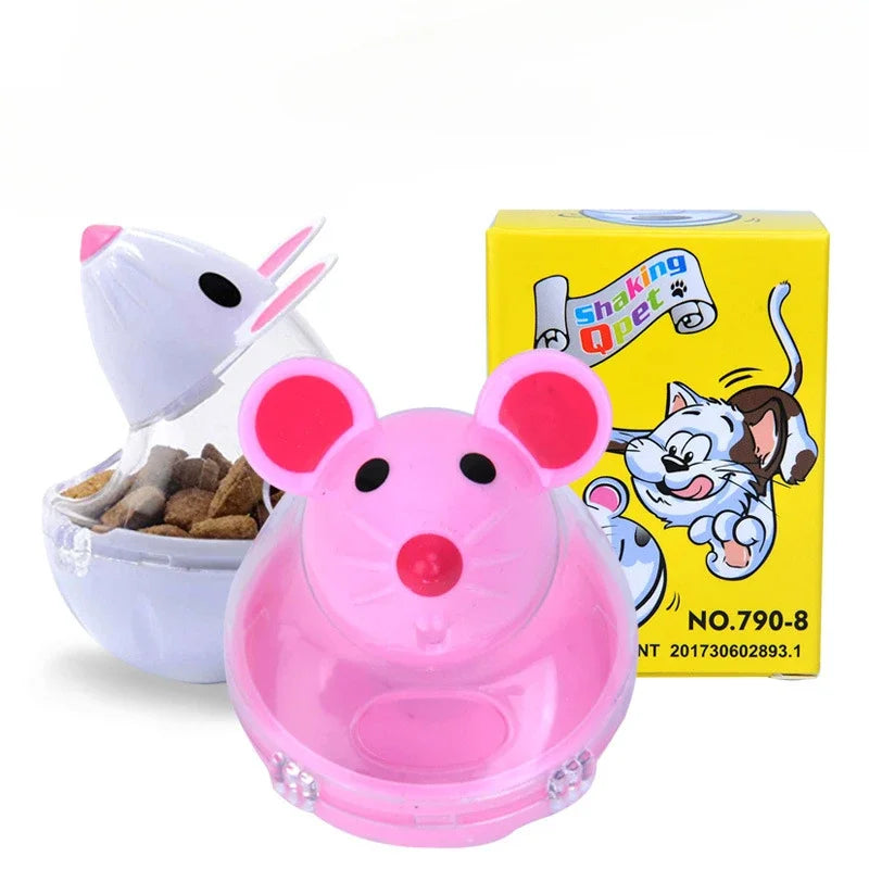 Interactive Mouse Tumbler Cat Toy with Food Dispenser-My Little Pet