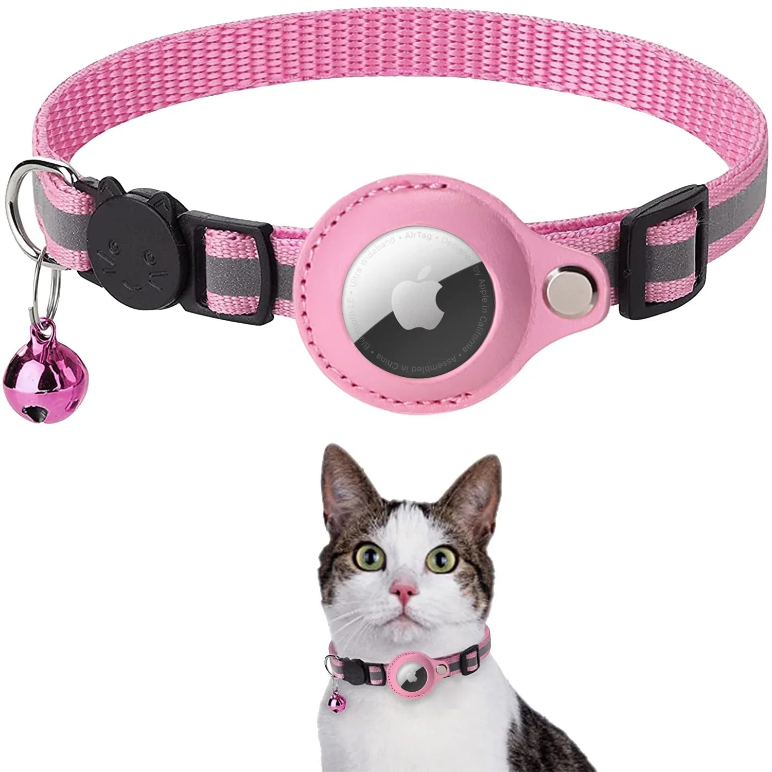 Reflective Cat Collar with Airtag Holder – Anti-Lost Tracker Collar for Cats and Dogs-My Little Pet