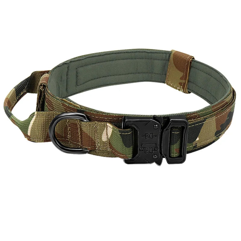 Adjustable Tactical Dog Collar with Matching Leash Set - Durable Nylon for Training and Walking-My Little Pet