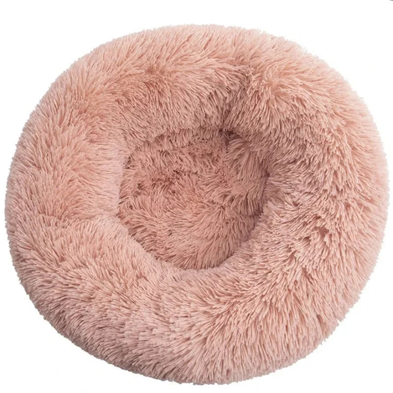 Round Plush Pet Bed – Cozy and Warm for Cats and Dogs-My Little Pet