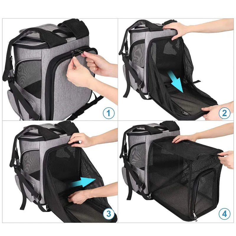 Expandable Large Capacity Pet Backpack for Dogs and Cats-My Little Pet