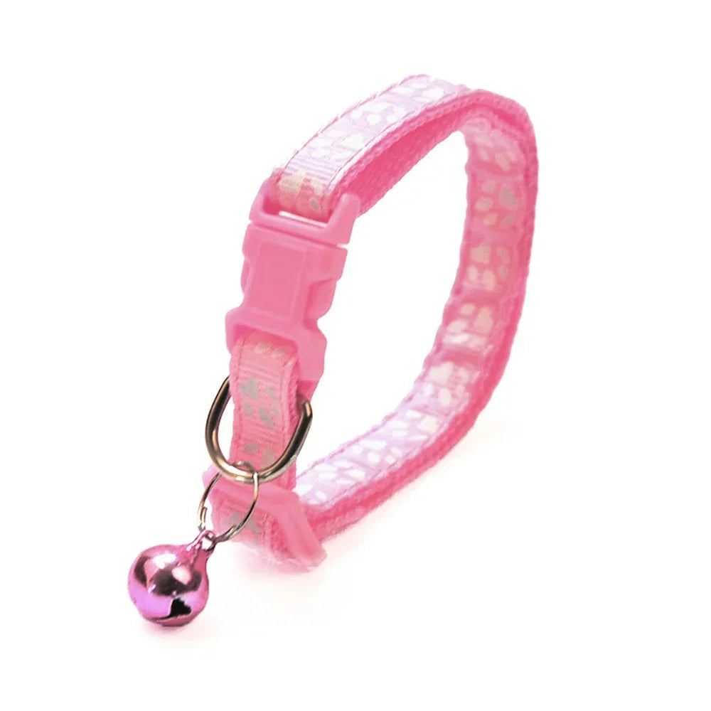 Adjustable Reflective Pet Collar with Bell for Puppies and Kittens-My Little Pet