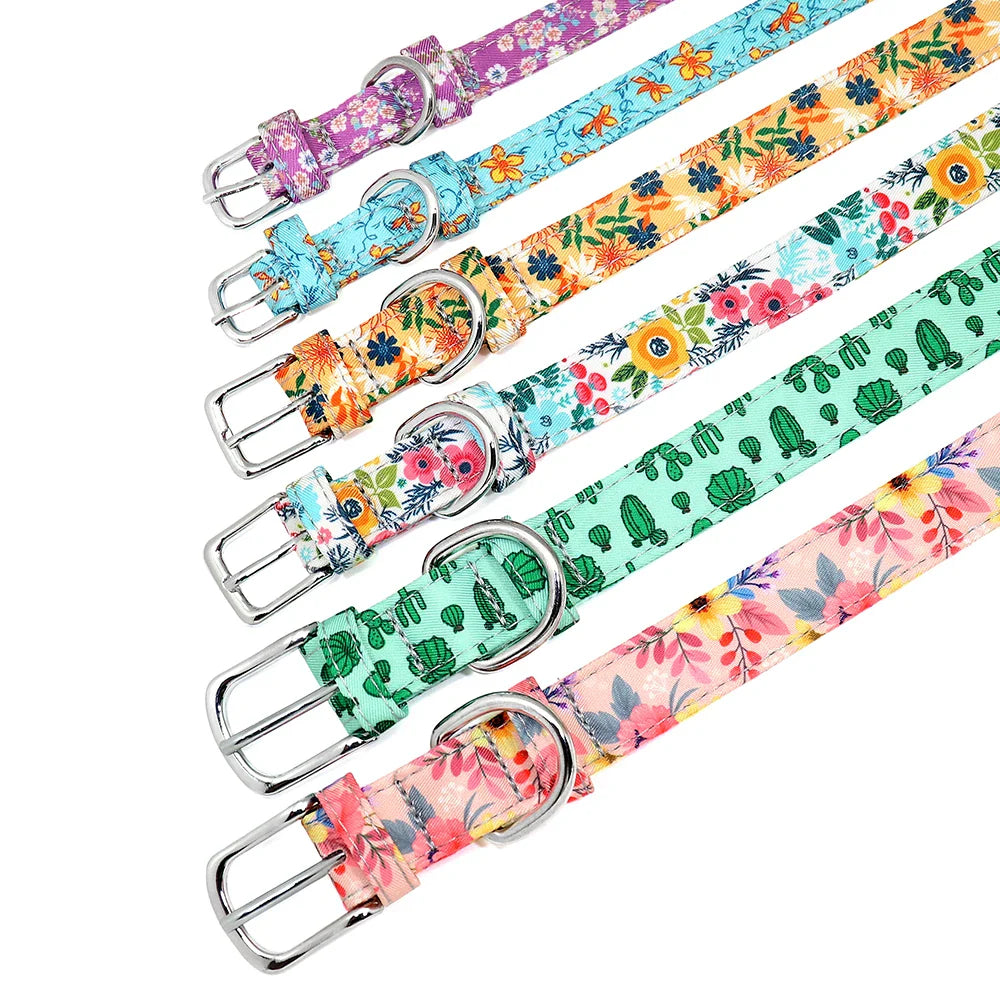 Bohemian Style Floral Dog Collar - Durable Nylon-My Little Pet