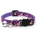 Adjustable Cat Collar with Bell – Moon & Star Design-My Little Pet