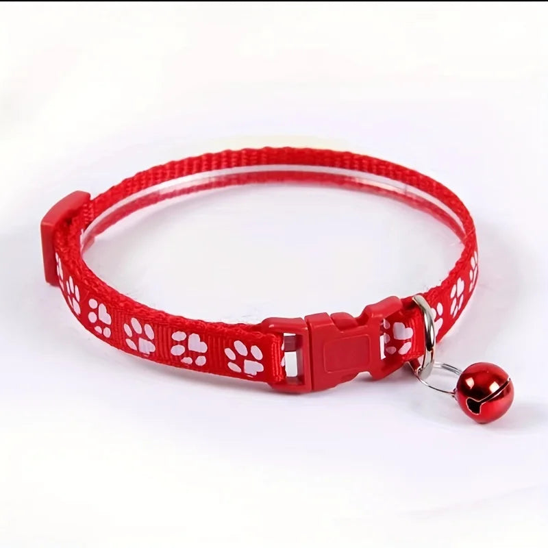 Adjustable Fashion Pet Cat Collar with Cute Bell – Colorful Pattern DIY Necklace for Cats and Kittens-My Little Pet