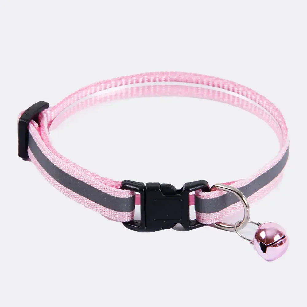 Adjustable Reflective Pet Collar with Bell for Dogs and Cats-My Little Pet