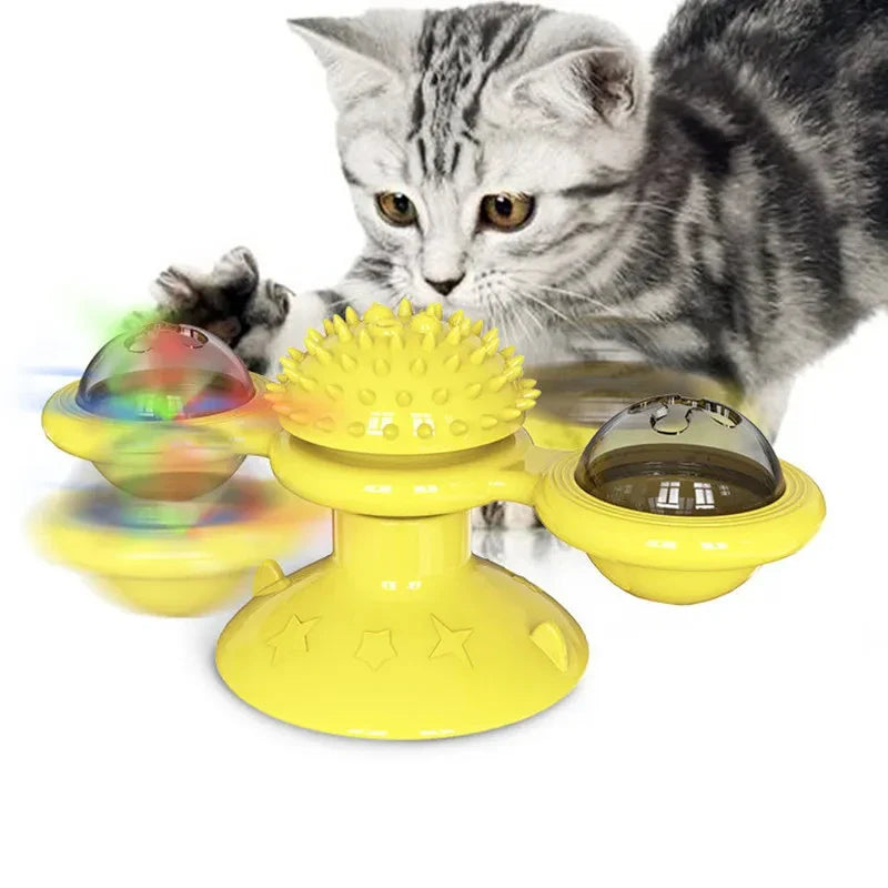 Interactive Windmill Cat Toy with Freeze-Dried Catnip-My Little Pet