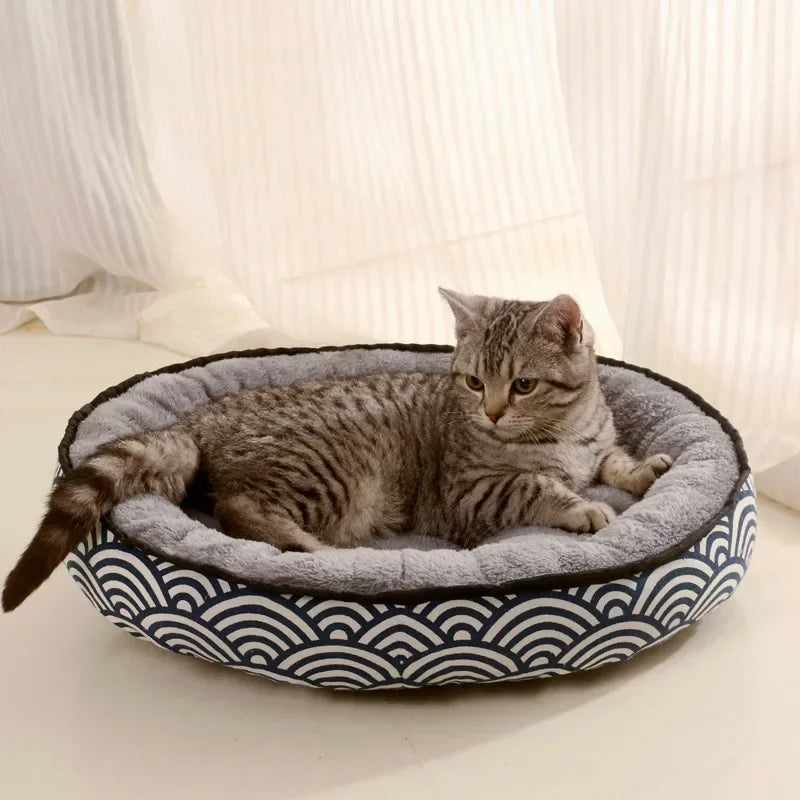 Reversible Dog Bed for Small to Medium Breeds - Soft, Washable Cotton Basket-My Little Pet