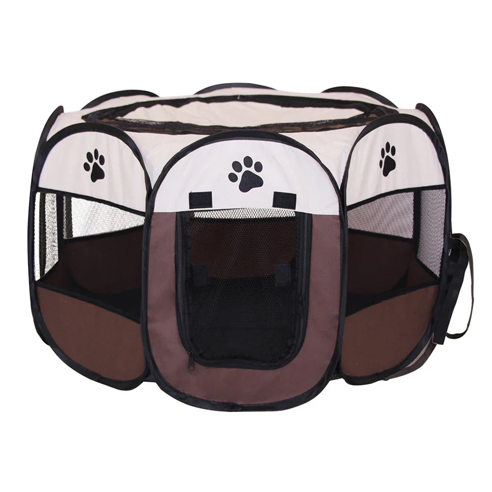 Foldable Pet Playpen - Waterproof Dog and Cat Enclosure with Easy Access Door-My Little Pet