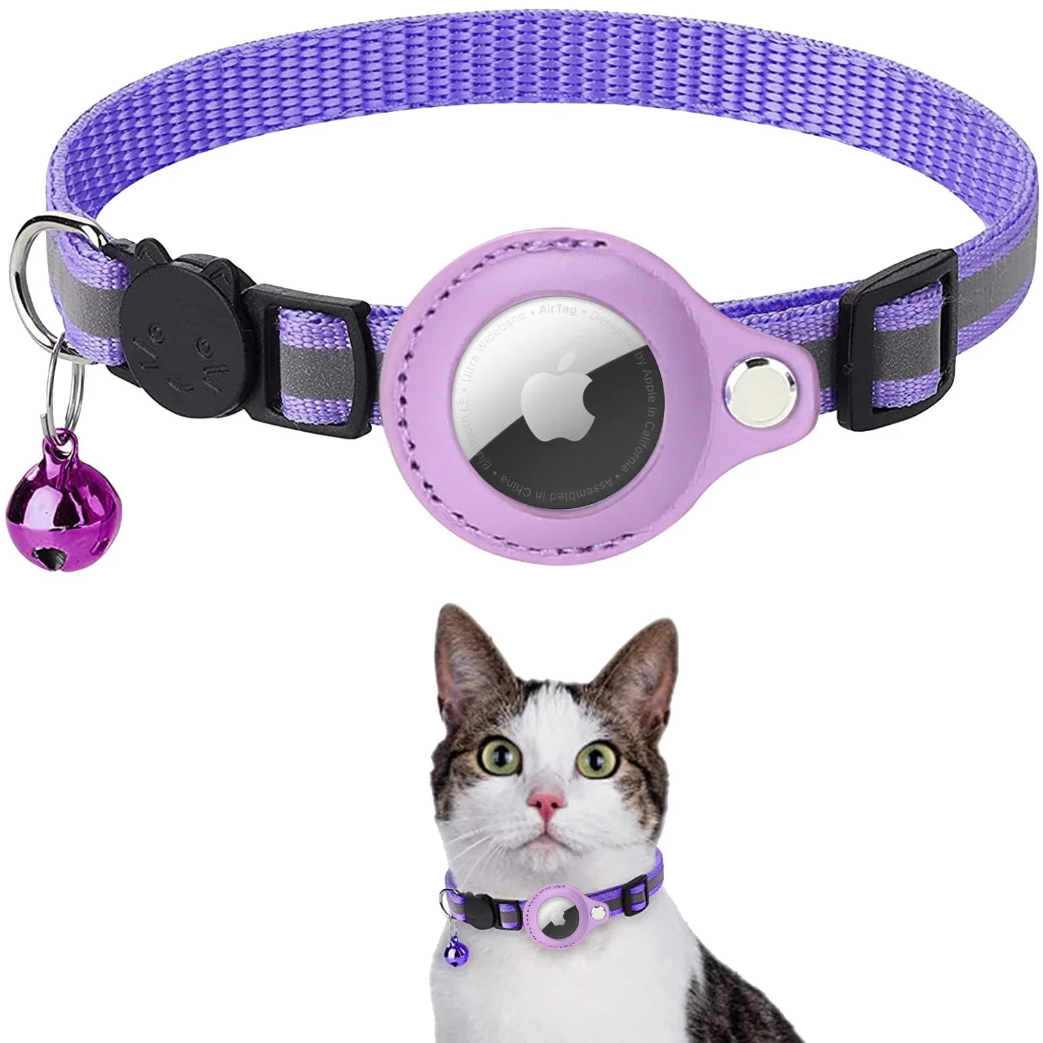 Reflective Cat Collar with Airtag Holder – Anti-Lost Tracker Collar for Cats and Dogs-My Little Pet