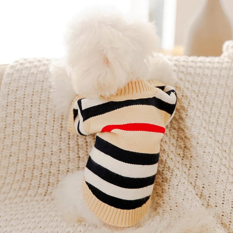 Luxury Striped Sweater for Small Pets - Chihuahua, Bichon Frise, and Cats-My Little Pet