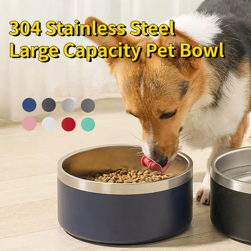 Large Capacity Stainless Steel Dog Bowl - 64oz-My Little Pet