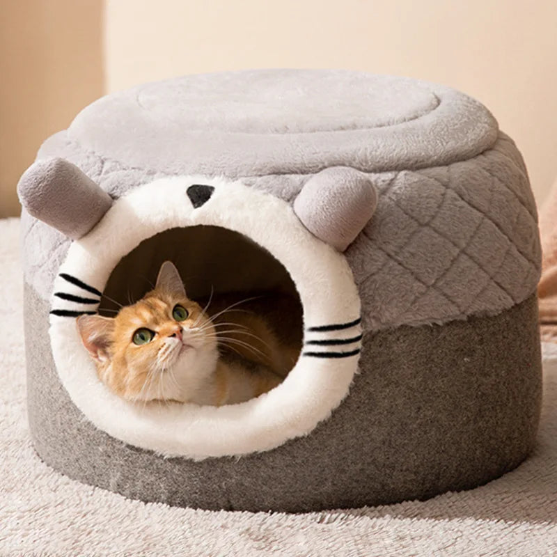 Cozy Pet House for Cats and Dogs - Plush Indoor Sleeping Cave with Removable Cushion-My Little Pet