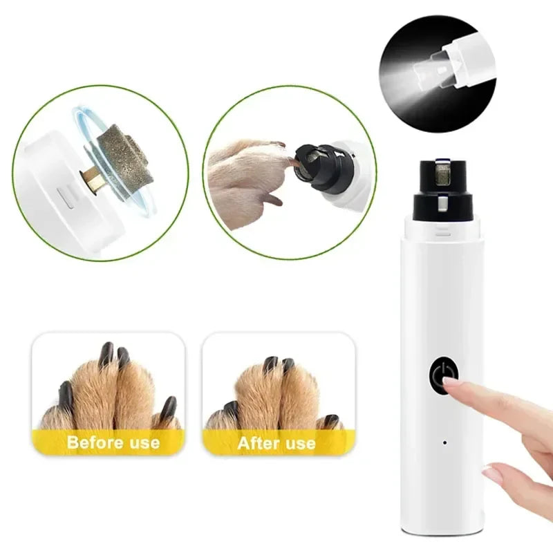 Rechargeable USB Dog and Cat Nail Grinder with LED Light-My Little Pet