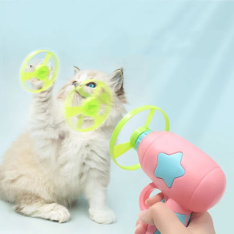 Interactive Cat Toy Set with Launcher and 15 Flying Discs-My Little Pet