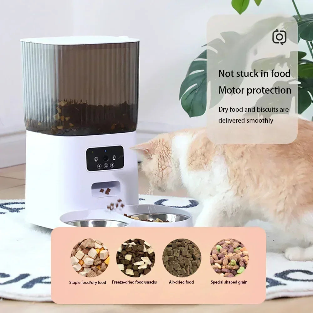 5L Smart Automatic Pet Feeder with Camera and Dual Bowls-My Little Pet