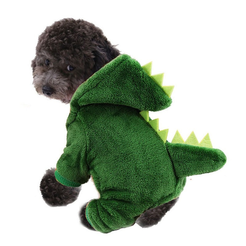 Dinosaur-Themed Fleece Costume for Cats and Small Dogs-My Little Pet