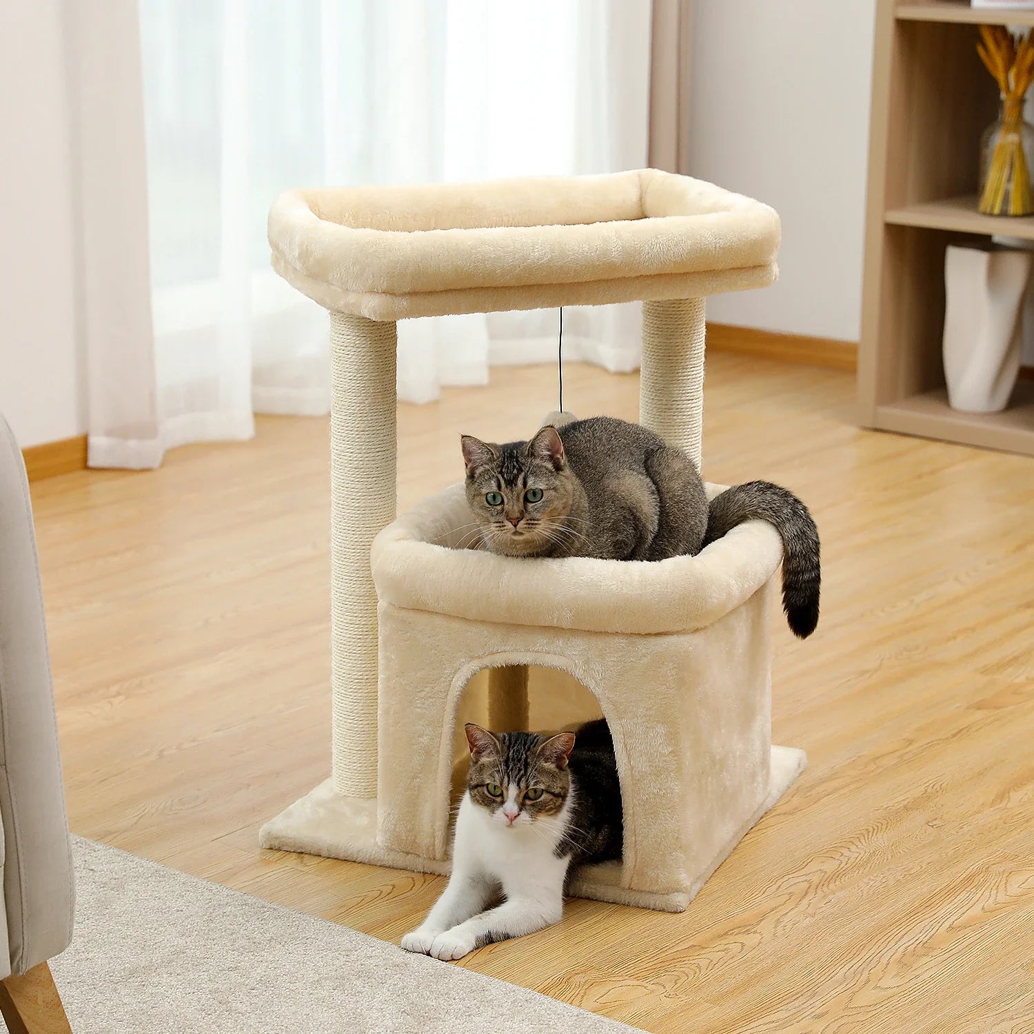 Indoor Cat Tree Tower with Double Perches and Cozy Condo-My Little Pet