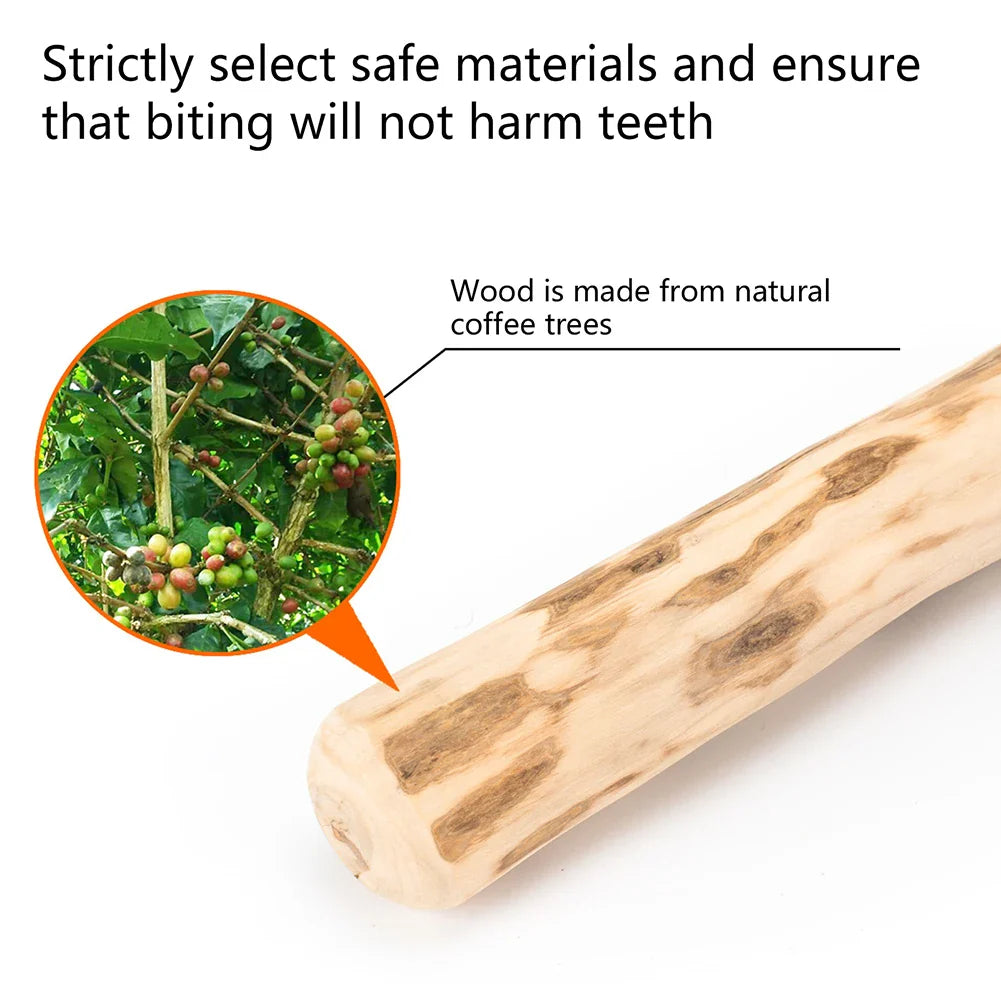 Natural Coffee Wood Dog Chew Stick for Teeth Grinding and Anxiety Relief-My Little Pet