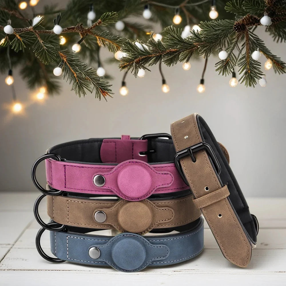 High-Quality GPS Tracker Leather Dog Collar-My Little Pet