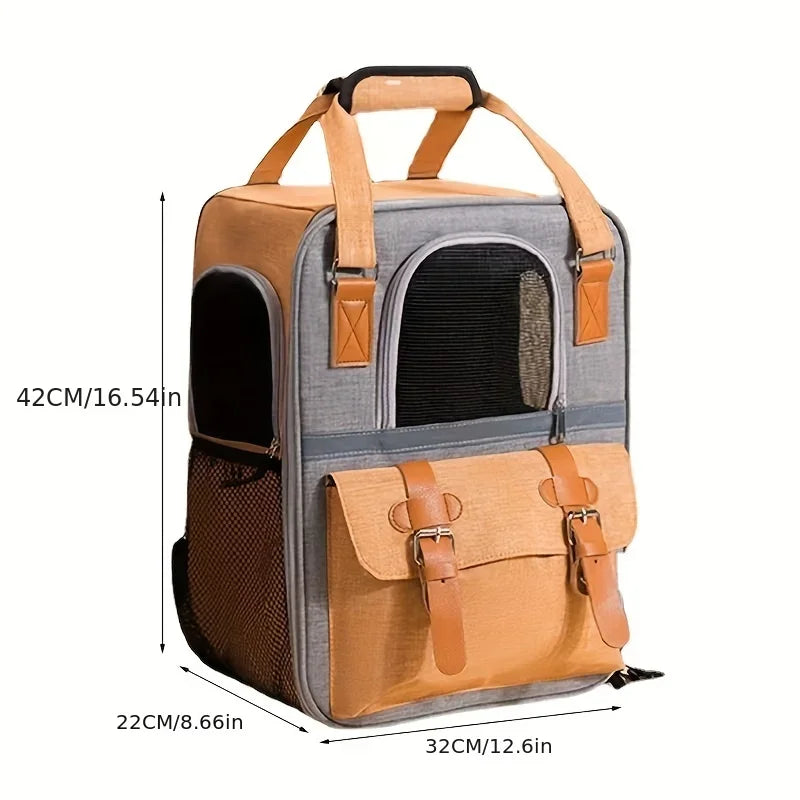 Portable Pet Backpack for Dogs and Cats - Breathable Travel Carrier with Large Capacity-My Little Pet